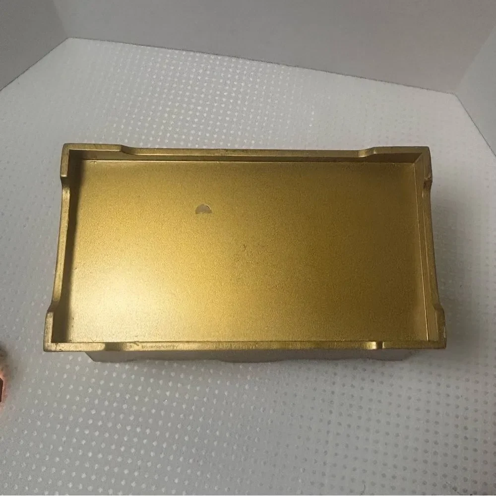 Wooden Desk Organizer Italian Florentine Styling Gold Accents